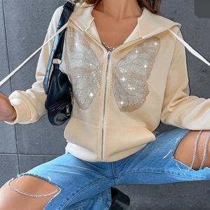 Rhinestone butterfly jacket